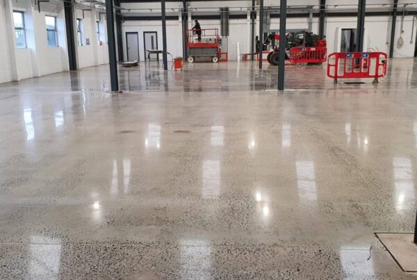 Polished concrete warehouse floor