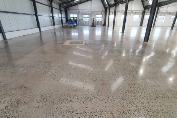 Polished concrete warehouse floor