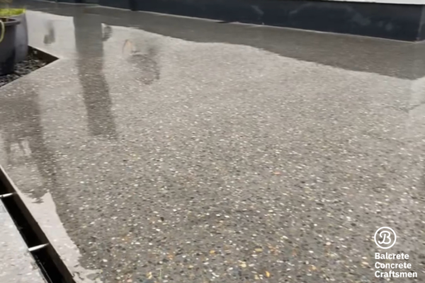 Polished concrete patio